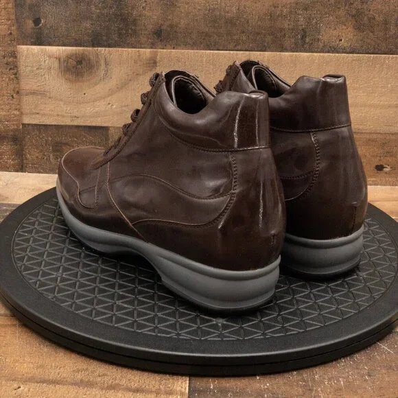 CALTO INVISIBLE HEIGHT MENS BOOTS BROWN ANKLE LACE UP HIDDEN HEEL SIZE 11.5 - Picture 6 of 9